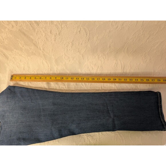 Kut from the Kloth Katy Boyfriend Blue Jeans Size 12 Distressed Embroidered Fade - Picture 11 of 13